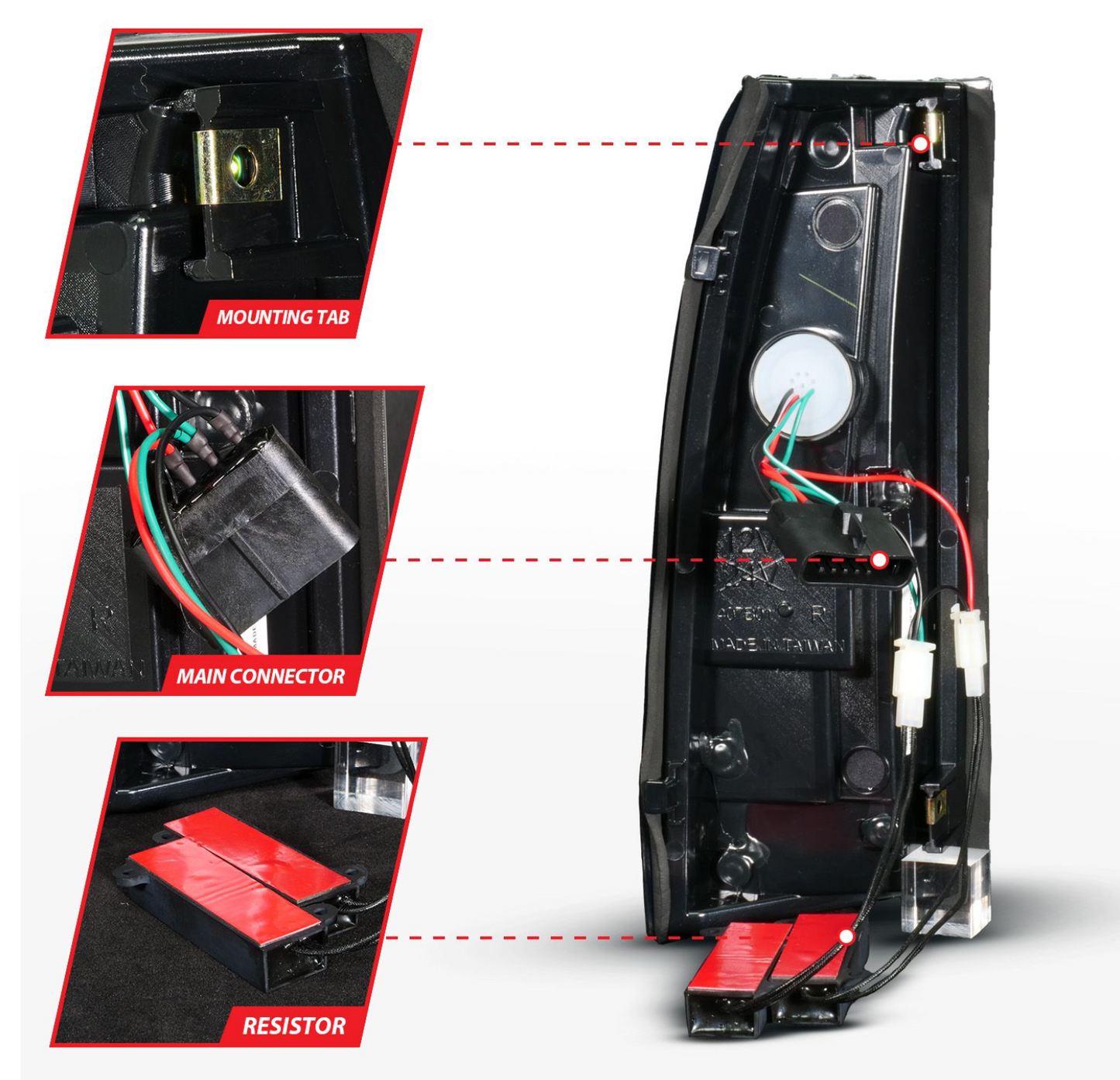 Anzo 1988-1998 Chevy/GMC C/K 1500/2500 / 1988-2000 C/K 3500 / 1992-1999 Suburban / 1995-1999 Tahoe / 1992-1994 Blazer (Full Size) / 1992-1999 Yukon / 1999-2000 Cadillac Escalade LED Tail Lights Black Housing Smoke Lens (Sequential Signal)