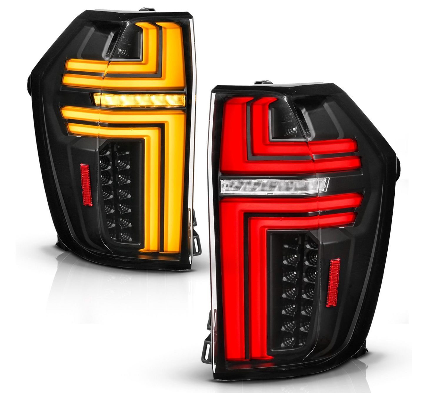 Anzo 2021-2024 Chevy Suburban/Tahoe Full LED Light Bar Tail Lights Black Clear Lens W/ Ignition Initation & Sequential