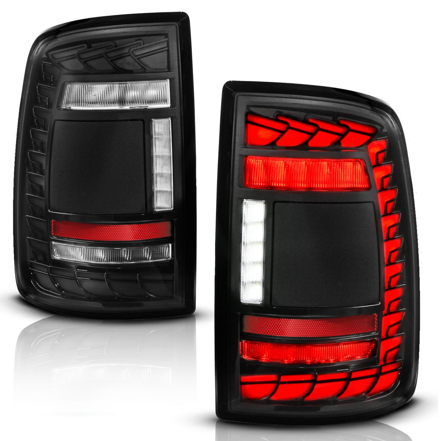 Anzo 2019-2024 RAM 2500/3500 Full LED Sequential Tail Lights Black Clear Lens (Fits All Models)