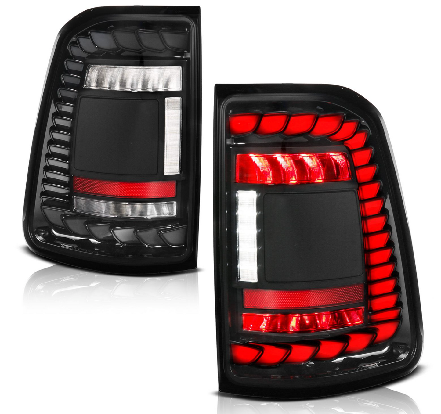 Anzo 2019-2024 RAM Full LED Tail Lights Black Clear Lens W/ Sequential Signal (For Factory LED Models Only)
