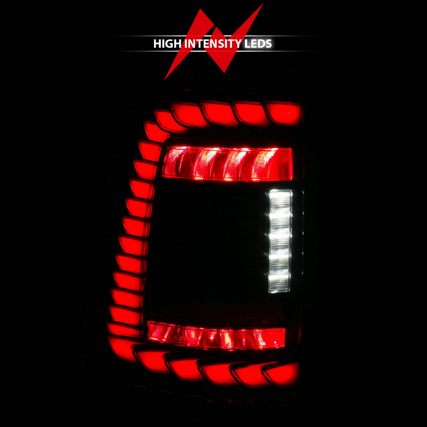 Anzo 2019-2024 RAM Full LED Tail Lights Black Clear Lens W/ Sequential Signal (For Factory LED Models Only)