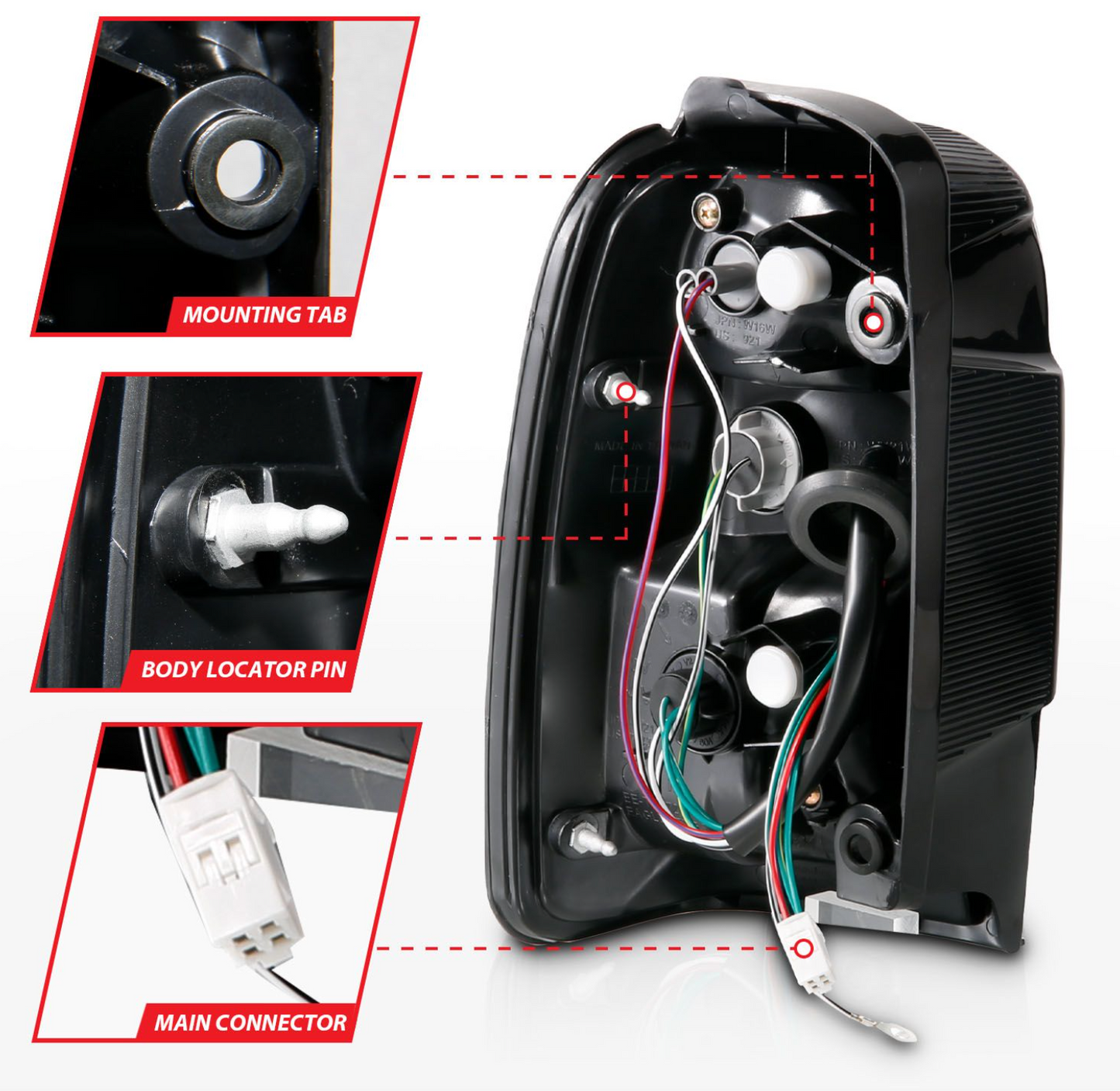 Anzo 2001-2002 Toyota 4Runner LED Tail Lights Black