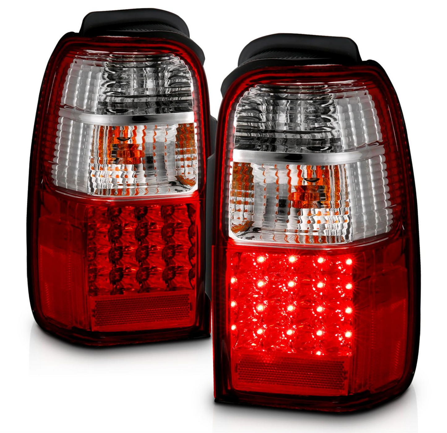 Anzo 2001-2002 Toyota 4Runner LED Tail Lights Chrome Red/Clear