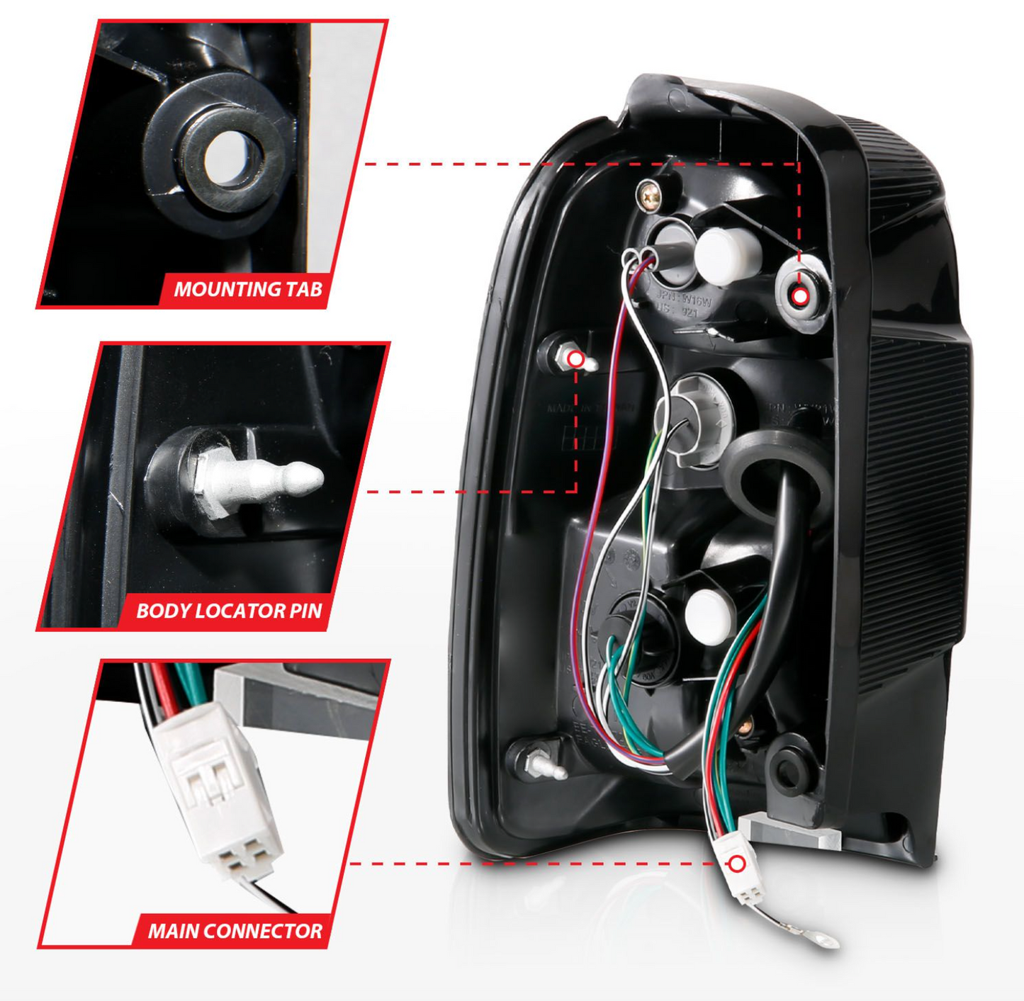 Anzo 2001-2002 Toyota 4Runner LED Tail Lights Chrome Red/Clear