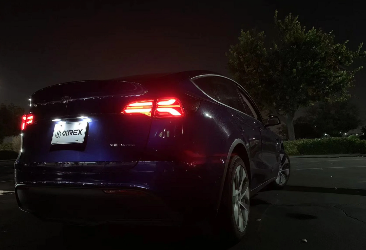 AlphaRex 2020-2024 Tesla Model Y / 2022-2023 Model 3 (With Stock Amber Turn Signal) PRO-Series LED Tail Lights Jet Black