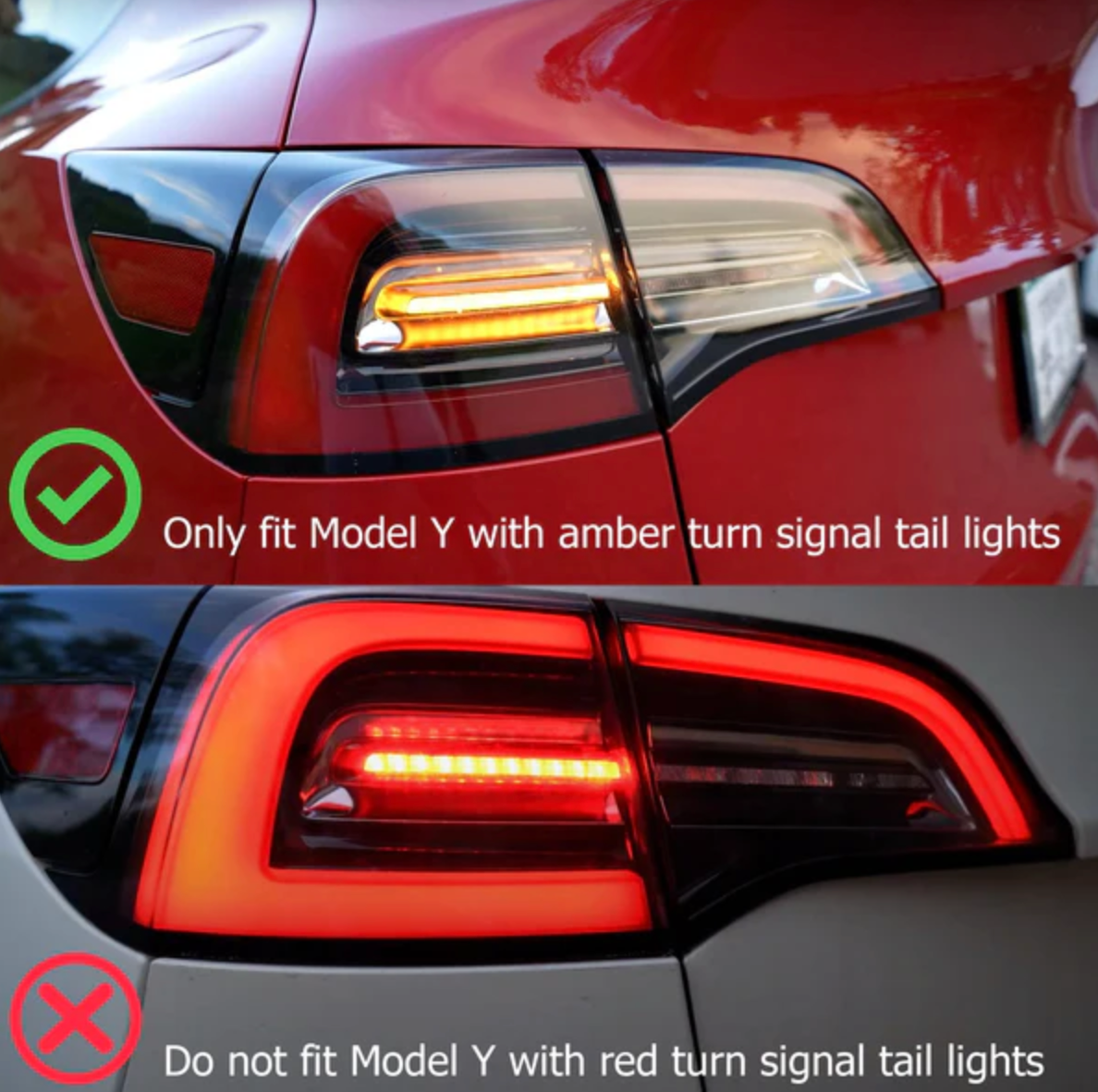 AlphaRex 2020-2024 Tesla Model Y / 2022-2023 Model 3 (With Stock Amber Turn Signal) PRO-Series LED Tail Lights Jet Black