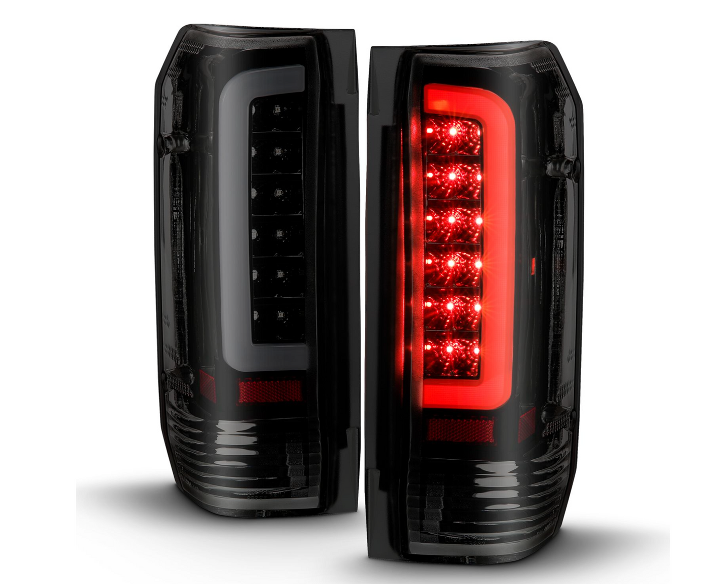 1987-1996 Ford F-150 / F-250 / F-350 / 1989-1998 F-450 / 1987-1996 BRONCO LED C Bar TailLights Black Smoke Lens