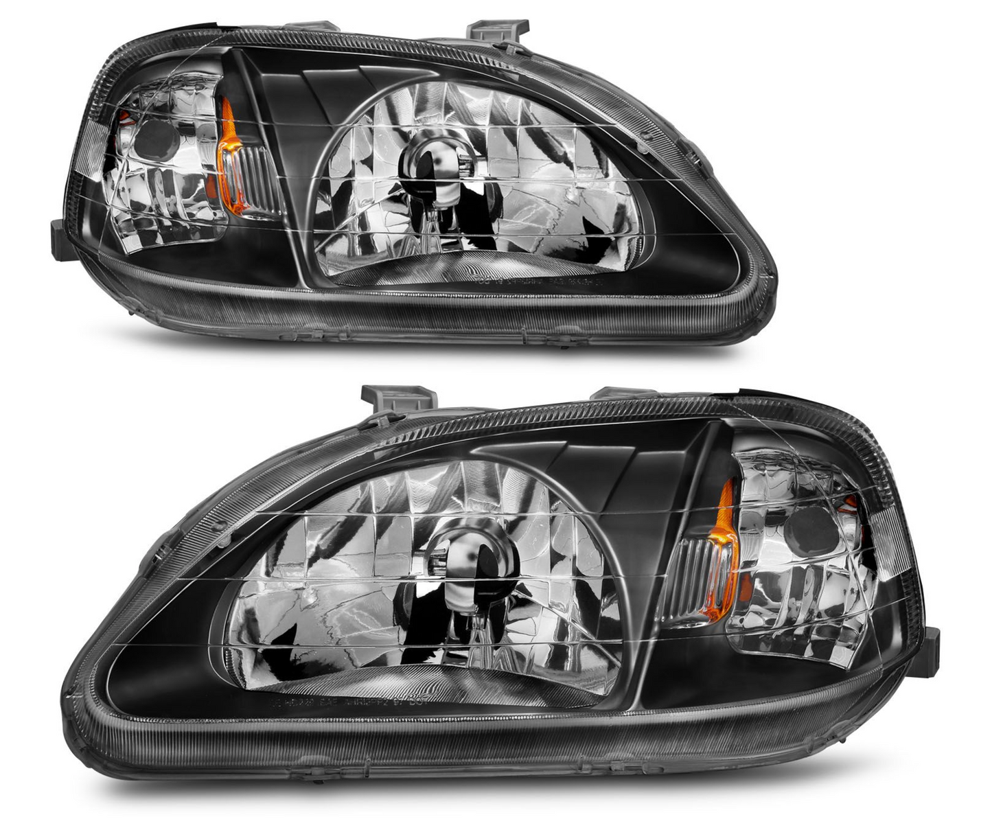 Anzo 1999-2000 Honda Civic Crystal Headlights Black