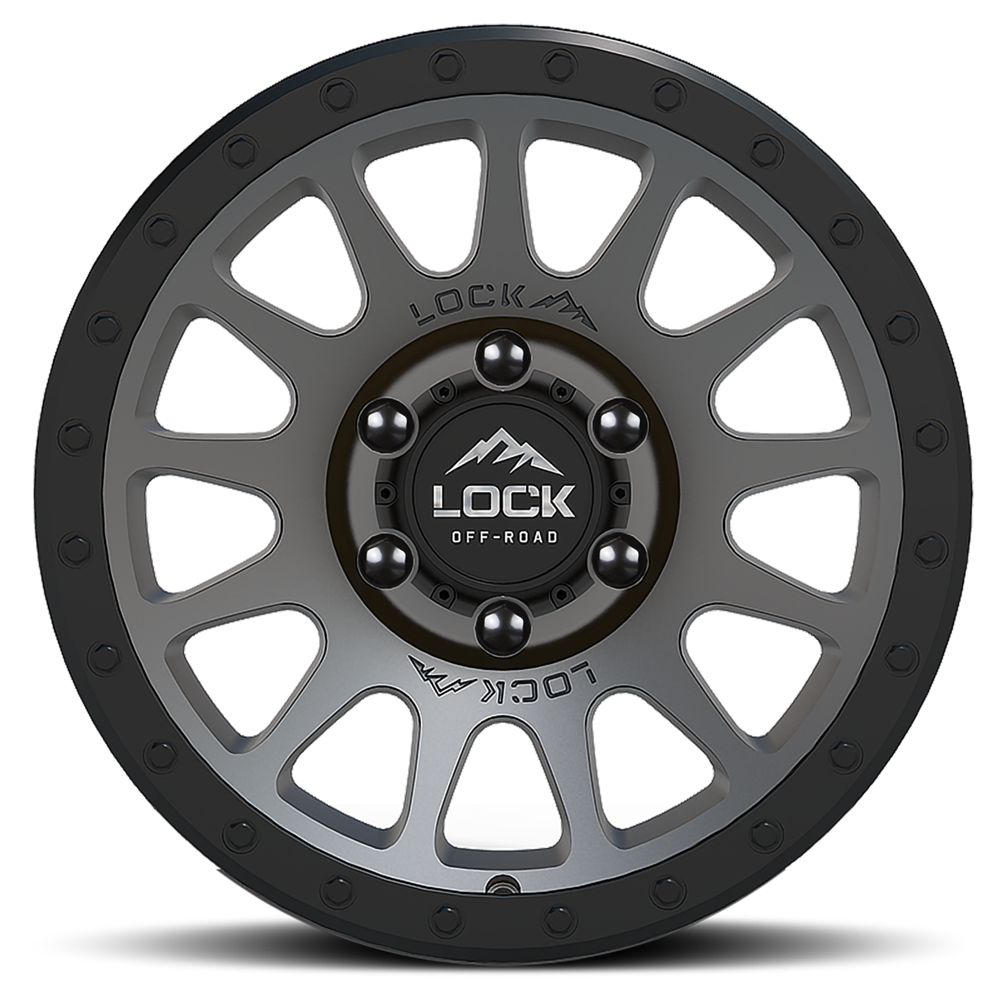 17x9.0 Lock Off-Road Yosemite Matte Grey w/ Matte Black Ring