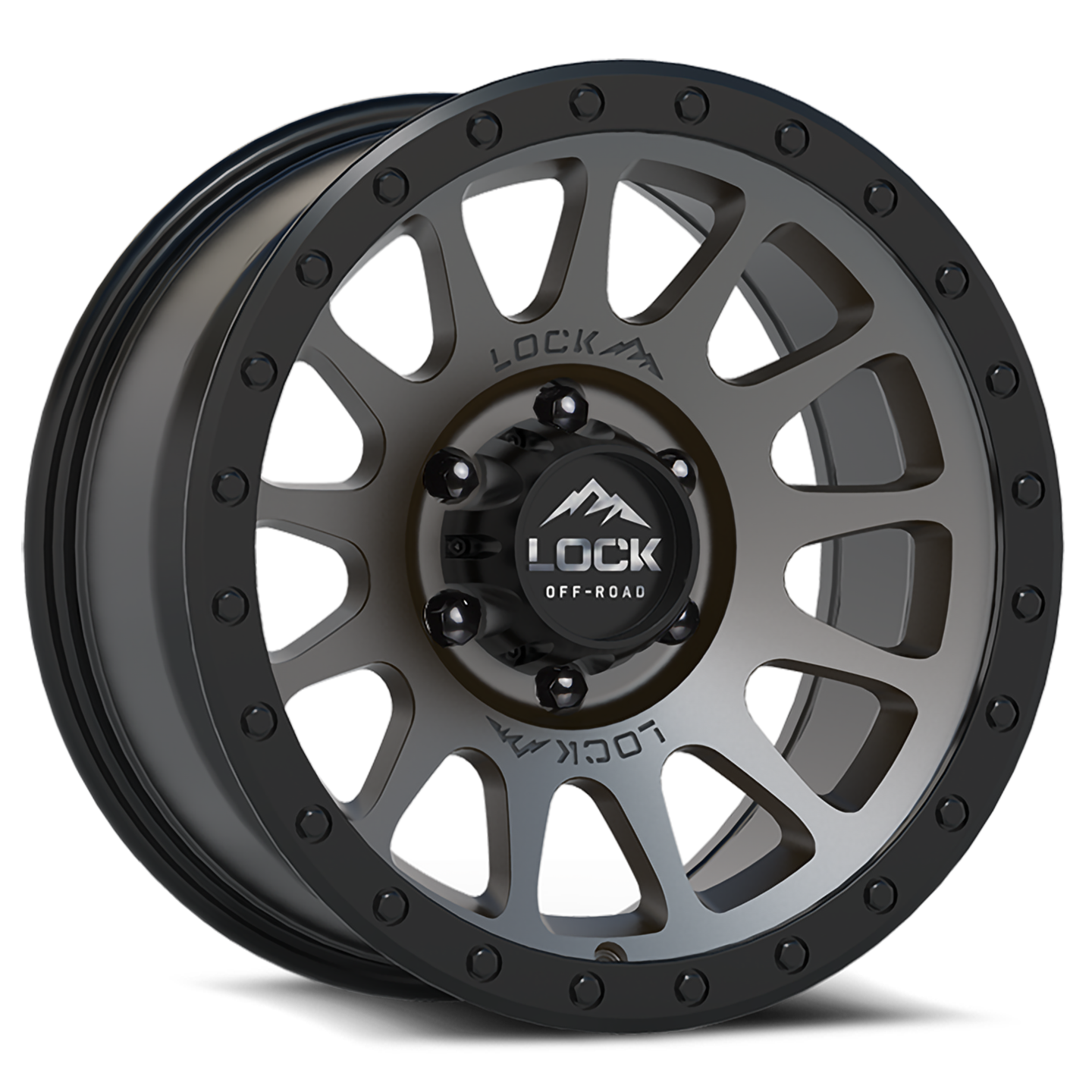 17x9.0 Lock Off-Road Yosemite Matte Grey w/ Matte Black Ring
