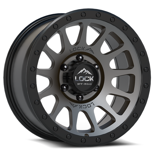 17x9.0 Lock Off-Road Yosemite Matte Grey w/ Matte Black Ring