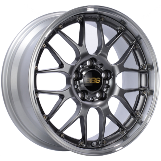 20x10 BBS RS-GT Diamond Black / Diamond Cut Lip