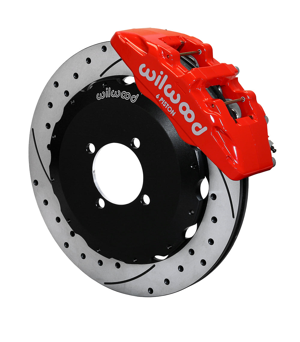 Wilwood Dynapro 6 Front Hat Kit 12.88" Drilled Red 2016-2020 Mazda MX5 Miata w/ Lines