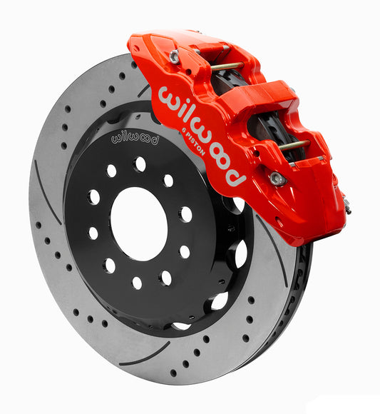 Wilwood AERO6 Front Hat Kit 14" Red 2018-2025 Jeep JL SRP w/Lines