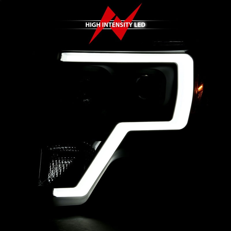 2009-2014 FORD F-150 PROJECTOR PLANK STYLE HEADLIGHTS BLACK (FOR HALOGEN MODELS ONLY)
