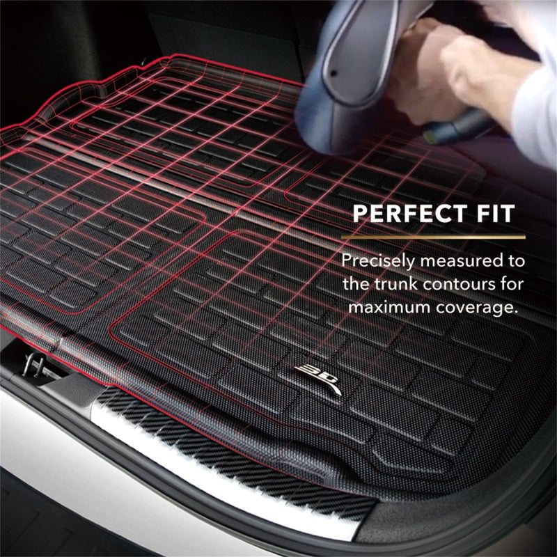 3D MAXpider 2017-2021 GMC Acadia Stowable Kagu Cargo Liner - Black (behind 2nd Row)