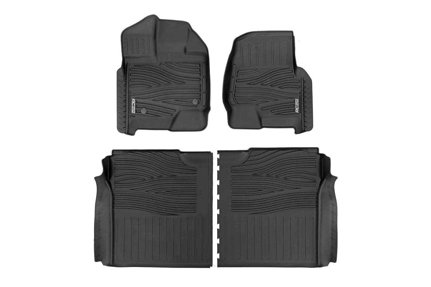 Rough Country Flex-Fit Floor Mats 2015-2025 Ford F-150 / 2022-2025 F-150 Lightning / 2017-2025 Raptor
