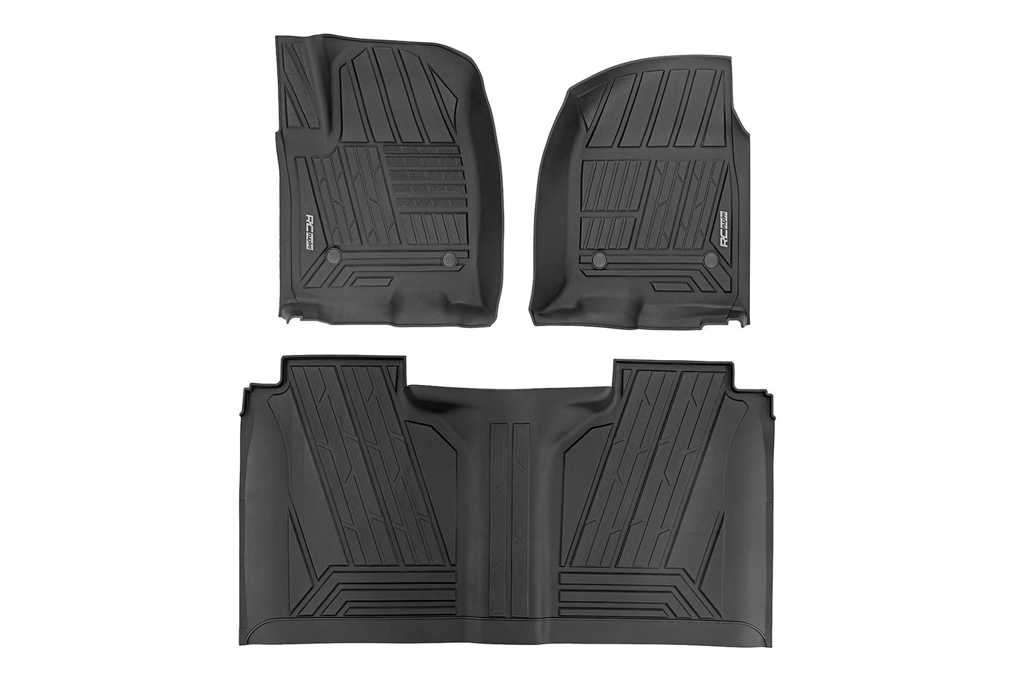 Rough Country Flex-Fit Floor Mats 2019-2026 & Refresh Chevy/GMC 1500/2500HD/3500HD