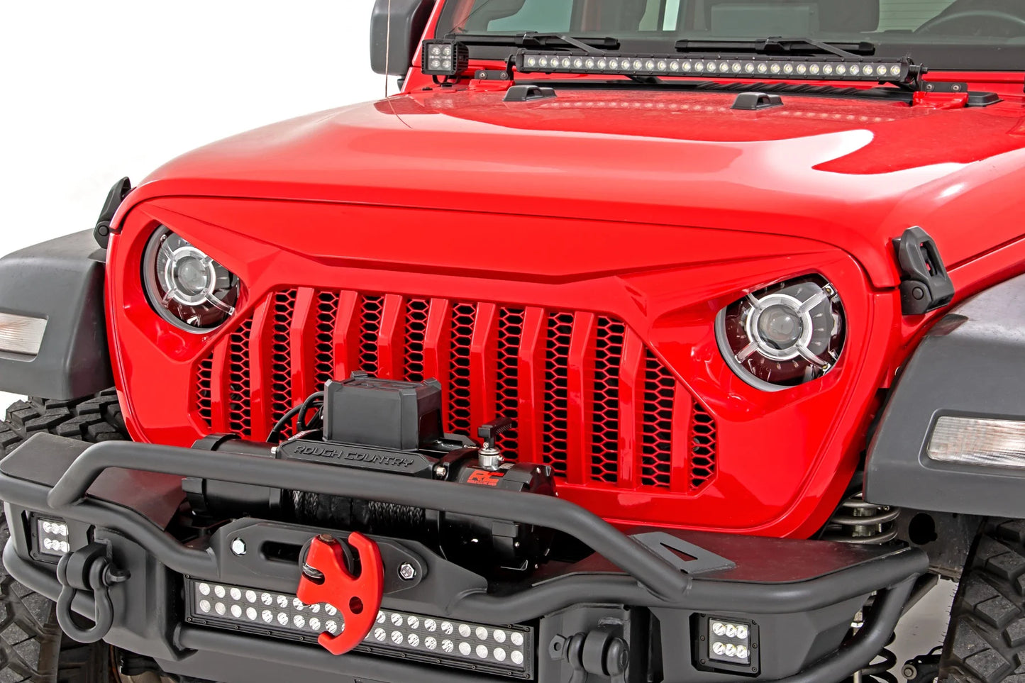 Rough Country 9" DRL Halo LED Headlights DOT Approved |  2018-2026 Jeep Gladiator JT/Wrangler JL