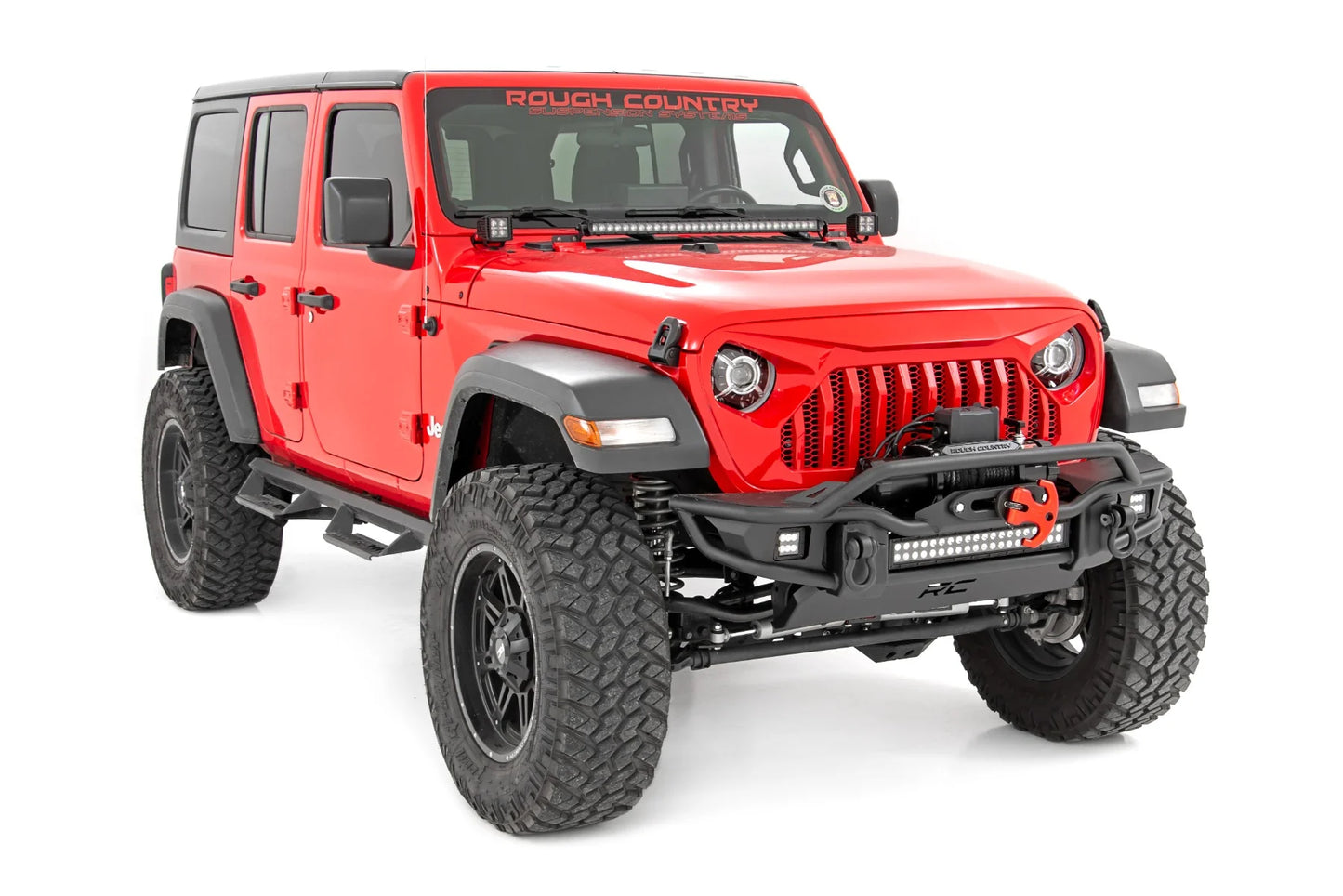 Rough Country 9" DRL Halo LED Headlights DOT Approved |  2018-2026 Jeep Gladiator JT/Wrangler JL