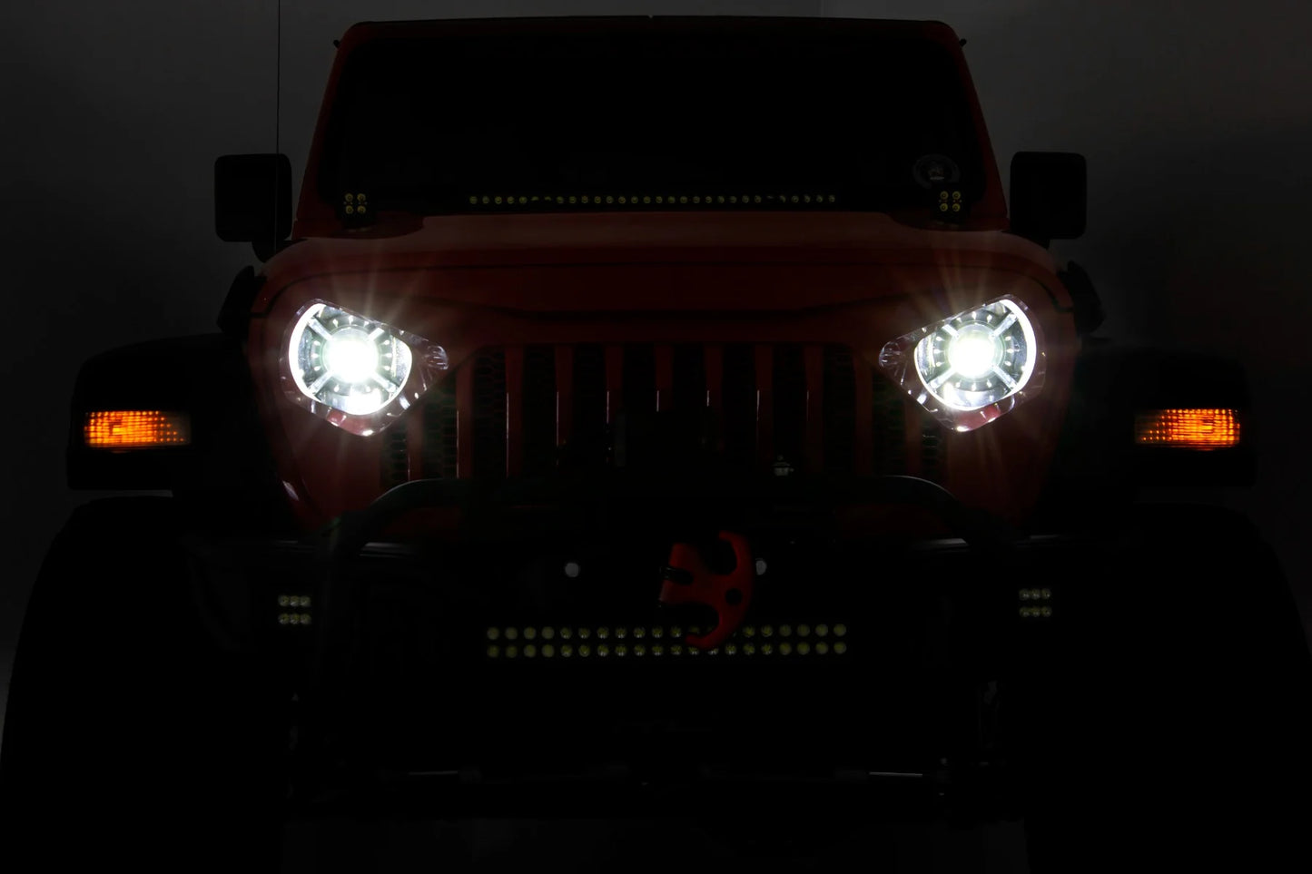 Rough Country 9" DRL Halo LED Headlights DOT Approved |  2018-2026 Jeep Gladiator JT/Wrangler JL