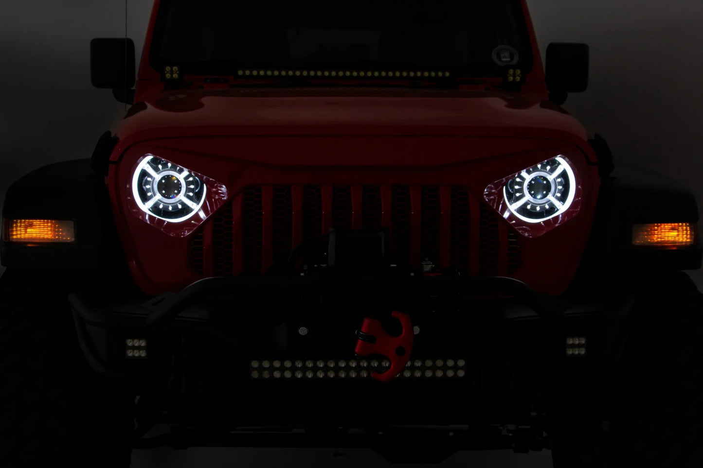 Rough Country 9" DRL Halo LED Headlights DOT Approved |  2018-2026 Jeep Gladiator JT/Wrangler JL