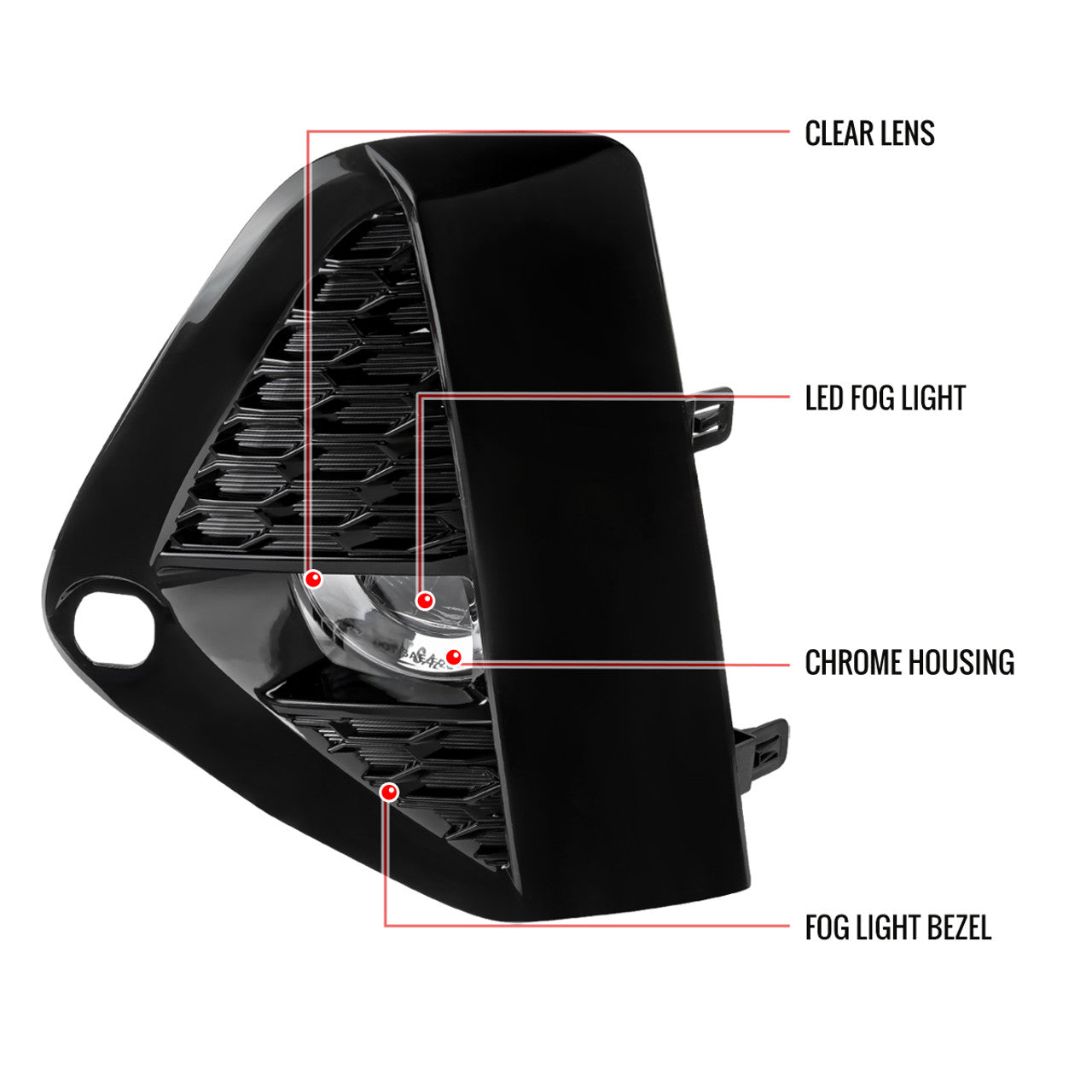 2019-2021 Nissan Murano LED Fog Lights Kit (Chrome Housing/Clear Lens)