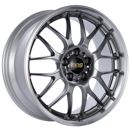 BBS RS-GT 19x9.5 5x112 ET38 Diamond Silver Center Diamond Cut Lip Wheel -82mm PFS/Clip Required