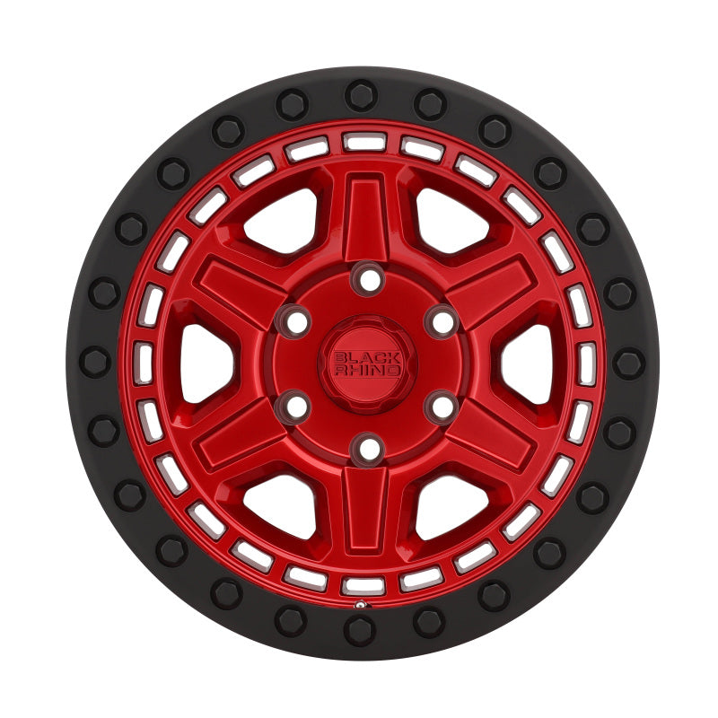 20x9.5 Black Rhino Reno 5x127 ET00 CB 71.6 Candy Red w/Black Lip Edge & Black Bolts Wheel