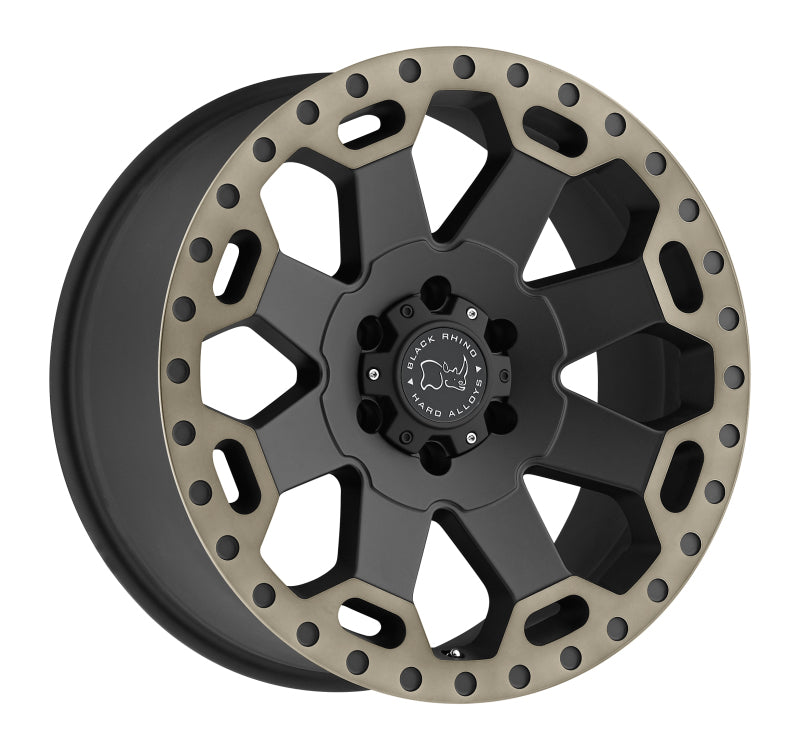 20x9.0 Black Rhino Warlord Matte Black w/Machined Dark Tint Lip