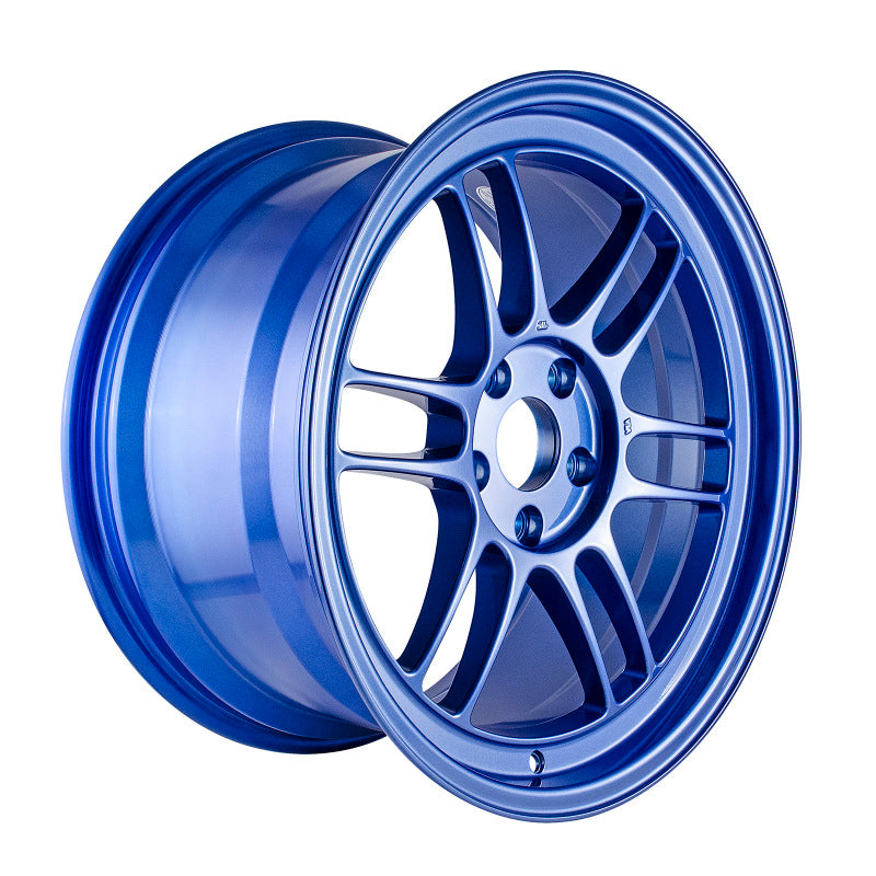 18x9.5 Enkei RPF1 5x114.3 38mm Offset 73mm Victory Bore Blue Wheel