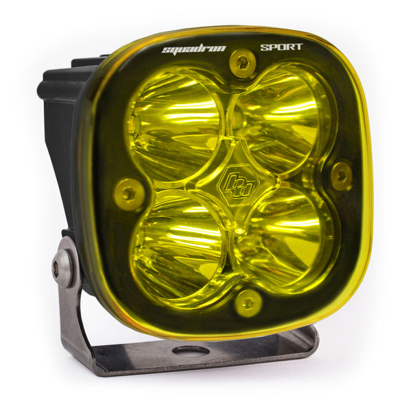 Baja Designs Squadron Sport Spot Pattern Black LED Light Pod - Amber