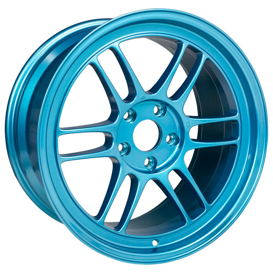 18X9.5 Enkei RPF1 5x114.3 38mm Offset 73mm Bore Emerald Blue Wheel