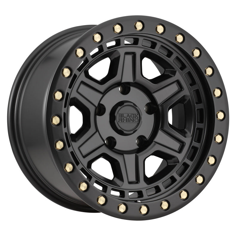 20x9.5 Black Rhino Reno 5x127 ET00 CB 71.6 Matte Black w/Brass Bolts Wheel