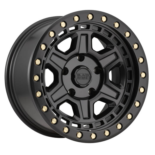 17x9.0 Black Rhino Reno Matte Black w/Brass Bolts