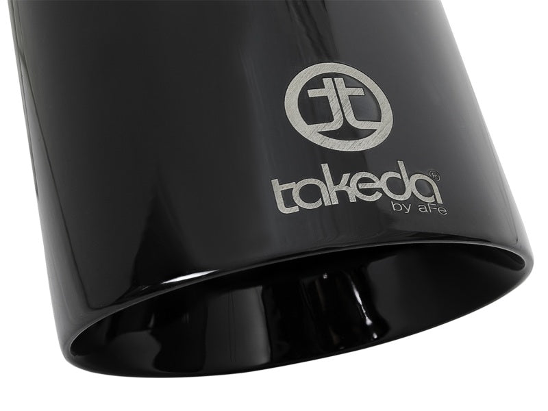 aFe Takeda 409 SS Clamp-On Exhaust Tip 2.5in. Inlet / 4.5in. Outlet / 9in. L - Black