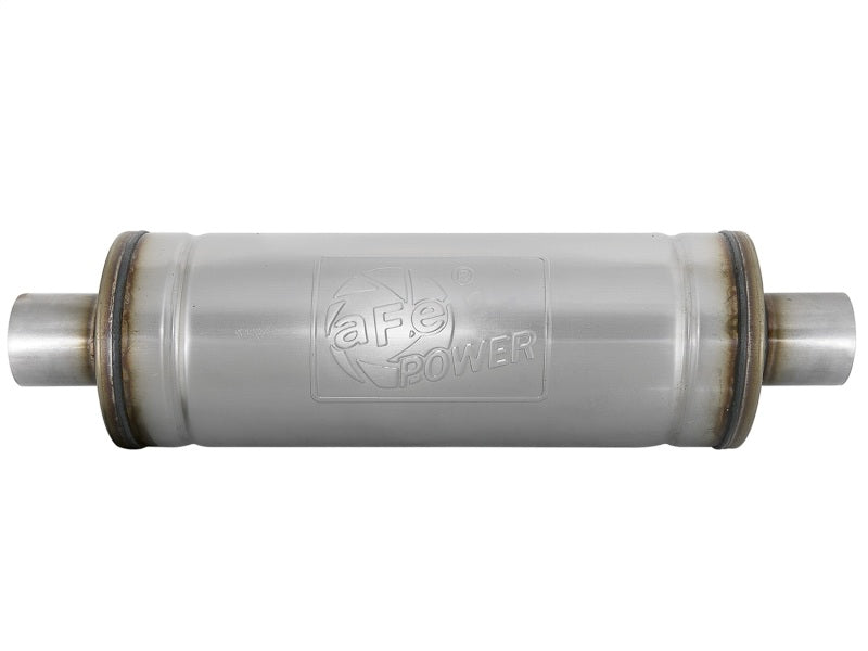 aFe MACH Force-Xp 409 SS Muffler 2.5in Center/Center 18in L x 6in Dia - Round Body