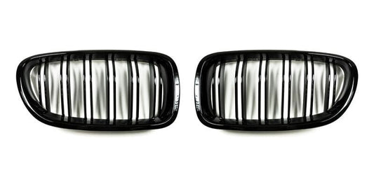 AutoTecknic Replacement Dual-Slats Glazing Black Front Grilles BMW F10 5-Series