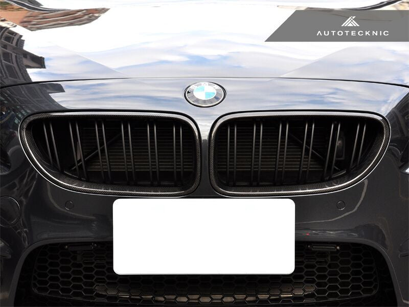 AutoTecknic Replacement Dual-Slats Carbon Fiber Front Grilles BMW F06 Gran Coupe / F12 Coupe / F13 Cabrio | 6 Series & M6