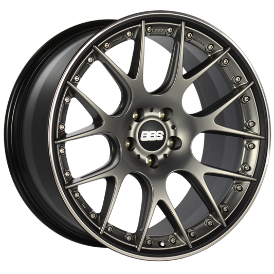 21x10.5 BBS CH-RII 5x112 ET17 Satin Platinum Center Black Lip SS Rim Prot Wheel