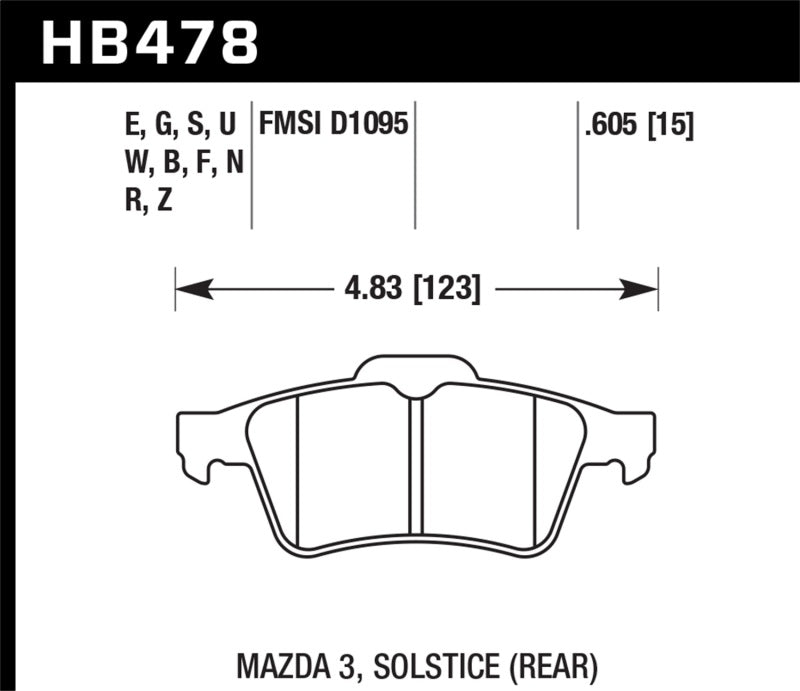 Hawk Performance Ceramic Street Rear Brake Pads 2013-2014 Ford Focus ST / Mazda/ Volvo