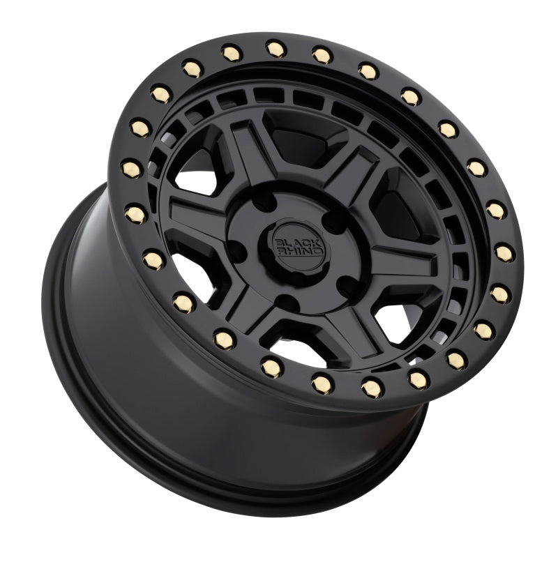 17x9.0 Black Rhino Reno Matte Black w/Brass Bolts