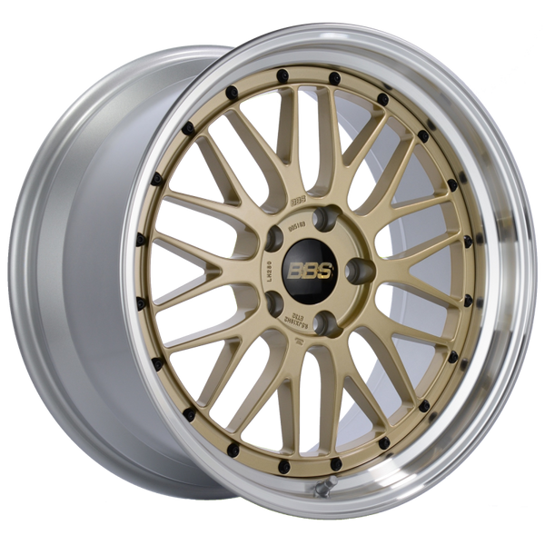 BBS LM 19x9.5 5x120 ET32 Gold Center Polished Lip Wheel -82mm PFS/Clip Required