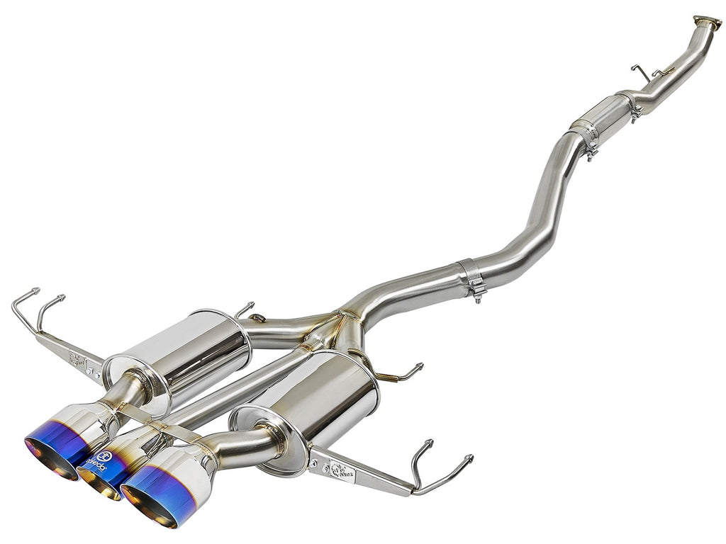 Takeda 3" 304 Stainless Steel Cat-Back Exhaust System 2017-2019 Honda Civic Type R (w/ Blue Flame Tips)
