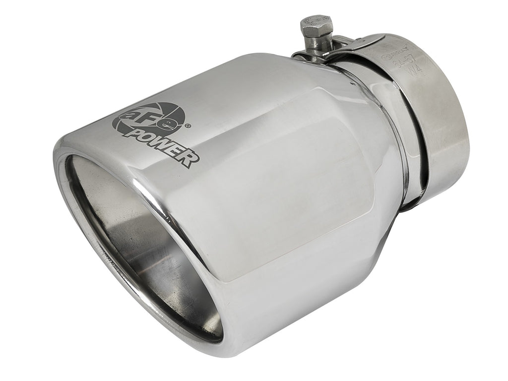 aFe MACH Force-Xp 304 SS Clamp-On Exhaust Tip 2.5in. Inlet / 4in. Outlet / 6in. L - Polished