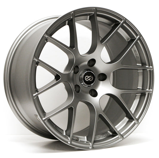 18x9.5 Enkei Raijin 35mm Offset 5x120 Bolt Pattern 72.6 Bore Dia Titanium Gray Wheel