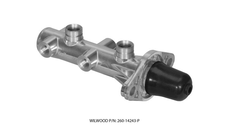 Wilwood Tandem Remote Master Cylinder - 1in Bore Ball Burnished