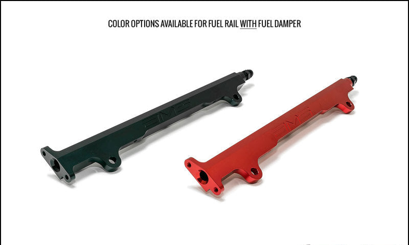 AMS Performance 08-15 Mitsubishi EVO X CNC Machined Aluminum Fuel Rail w/Pulsation Dampener - Red