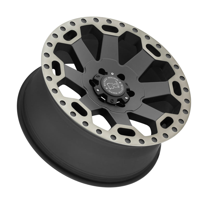 18x9.0 Black Rhino Warlord Matte Black w/Machined Dark Tint Lip