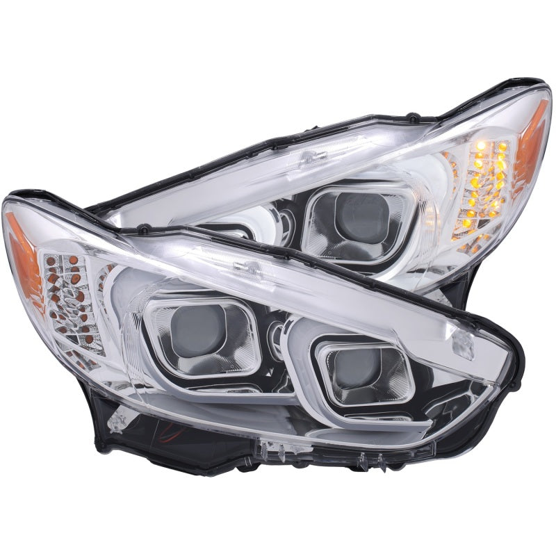 ANZO 2014-2015 Mazda 6 Projector Headlights w/ Plank Style Design Chrome